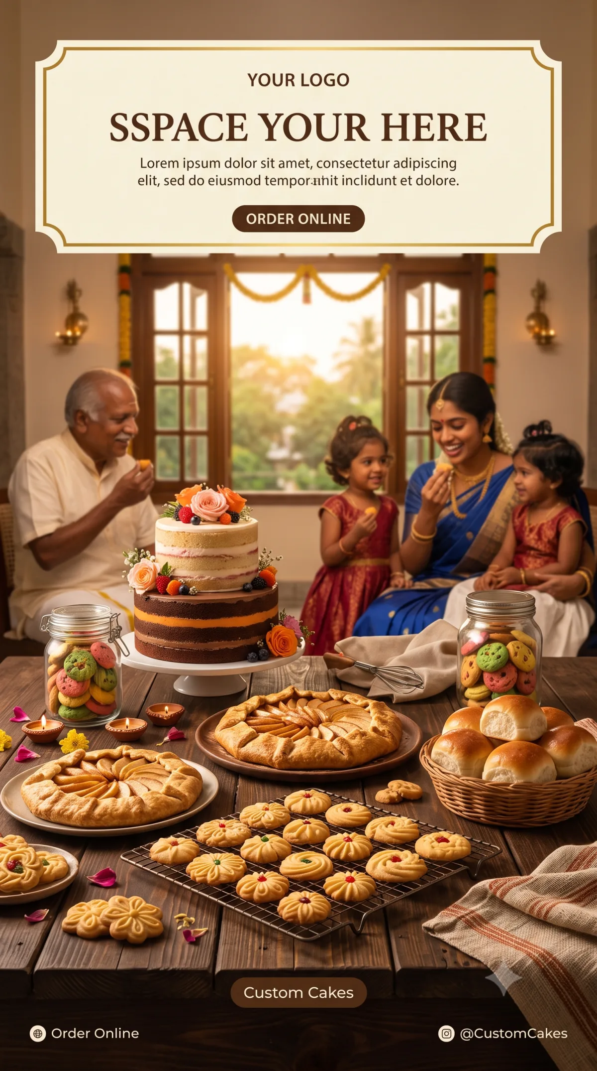 AI promotional poster for a home bakery