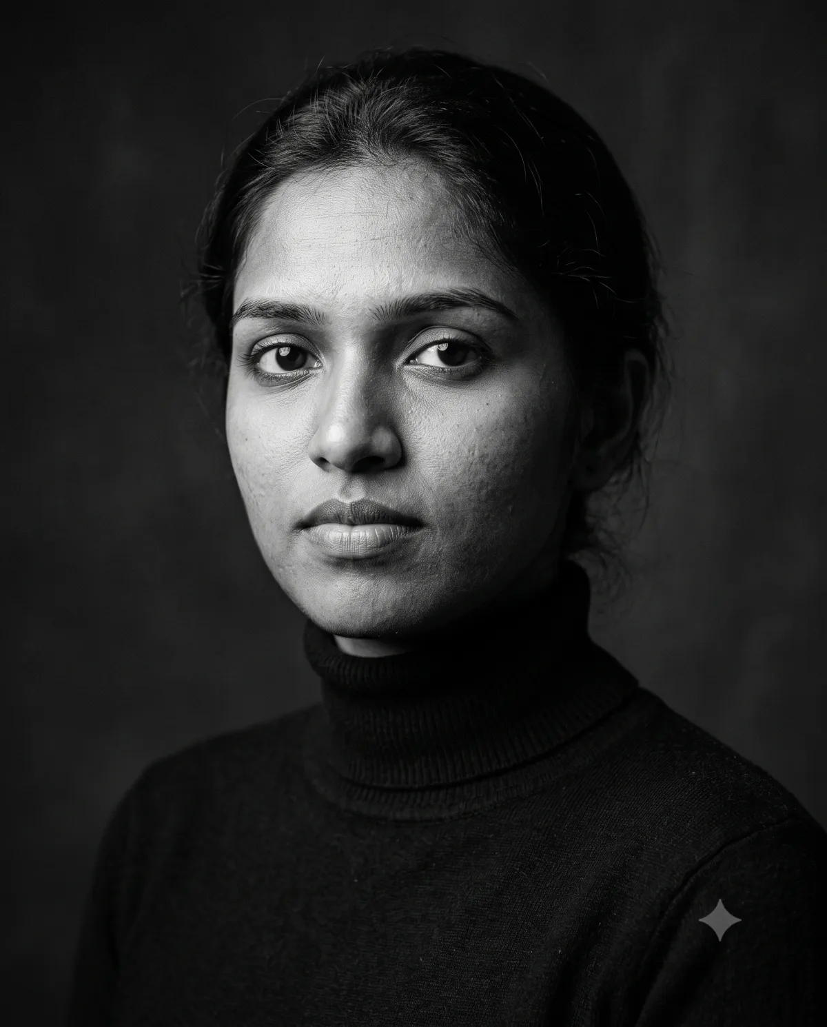 High Contrast Black and White Portrait